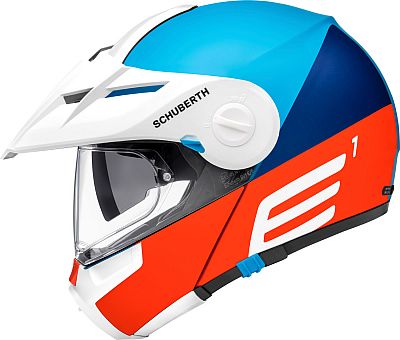 Schuberth E1 Cut, Klapphelm - Matt-Blau/Weiß/Orange - XS (52/53) von Schuberth