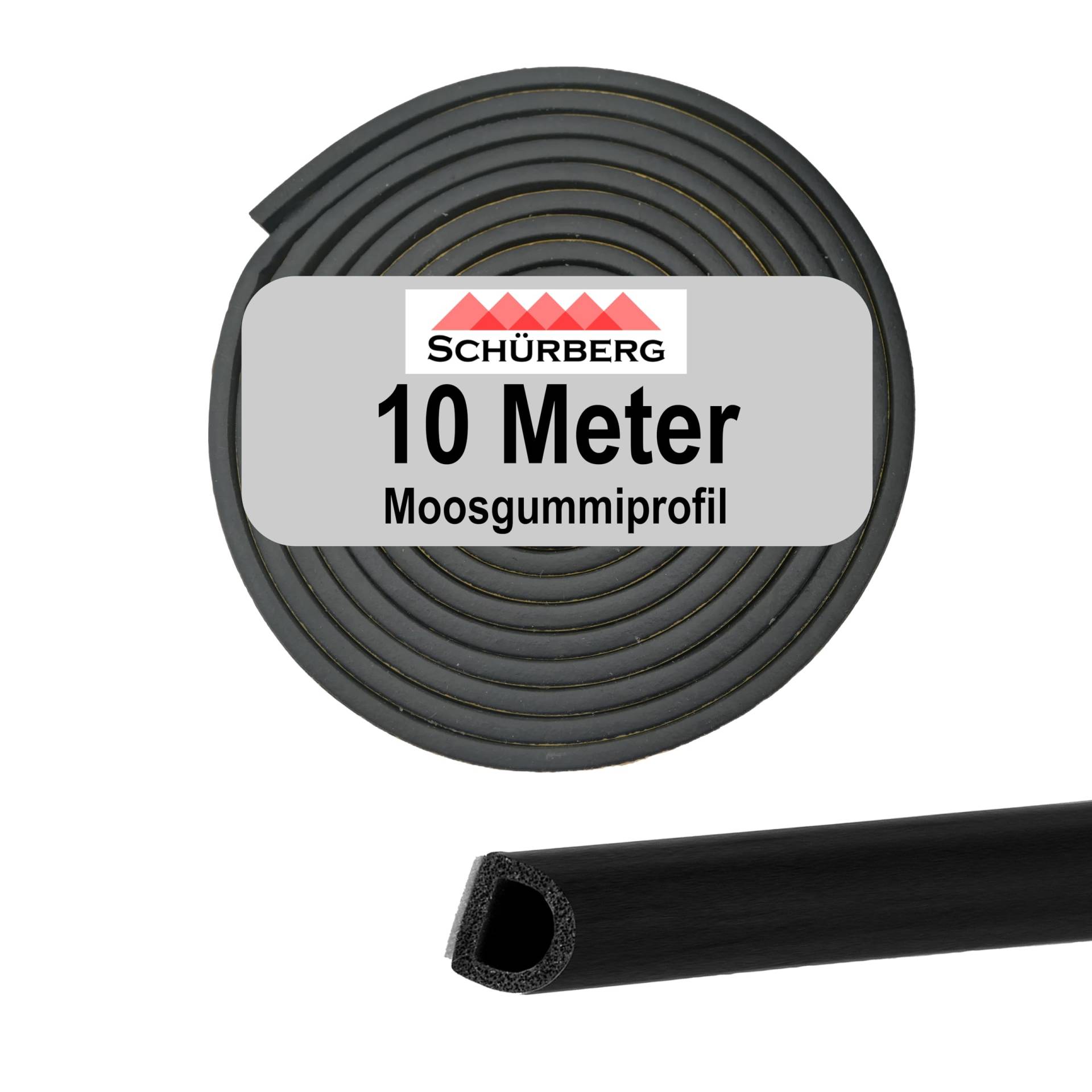 10 Meter Moosgummi Dichtung Rund - 12x10mm Gummidichtung Dichtband selbstklebend - Universell verwendbar. Zur Schall- und Temperaturdämmung für Türen, Tore 10 Meter Moosgummi Dichtung Rund - 12x10mm Gummidichtung Dichtband selbstklebend - Universell verwendbar. Zur Schall- und Temperaturdämmung für Türen, Tore von Schürberg