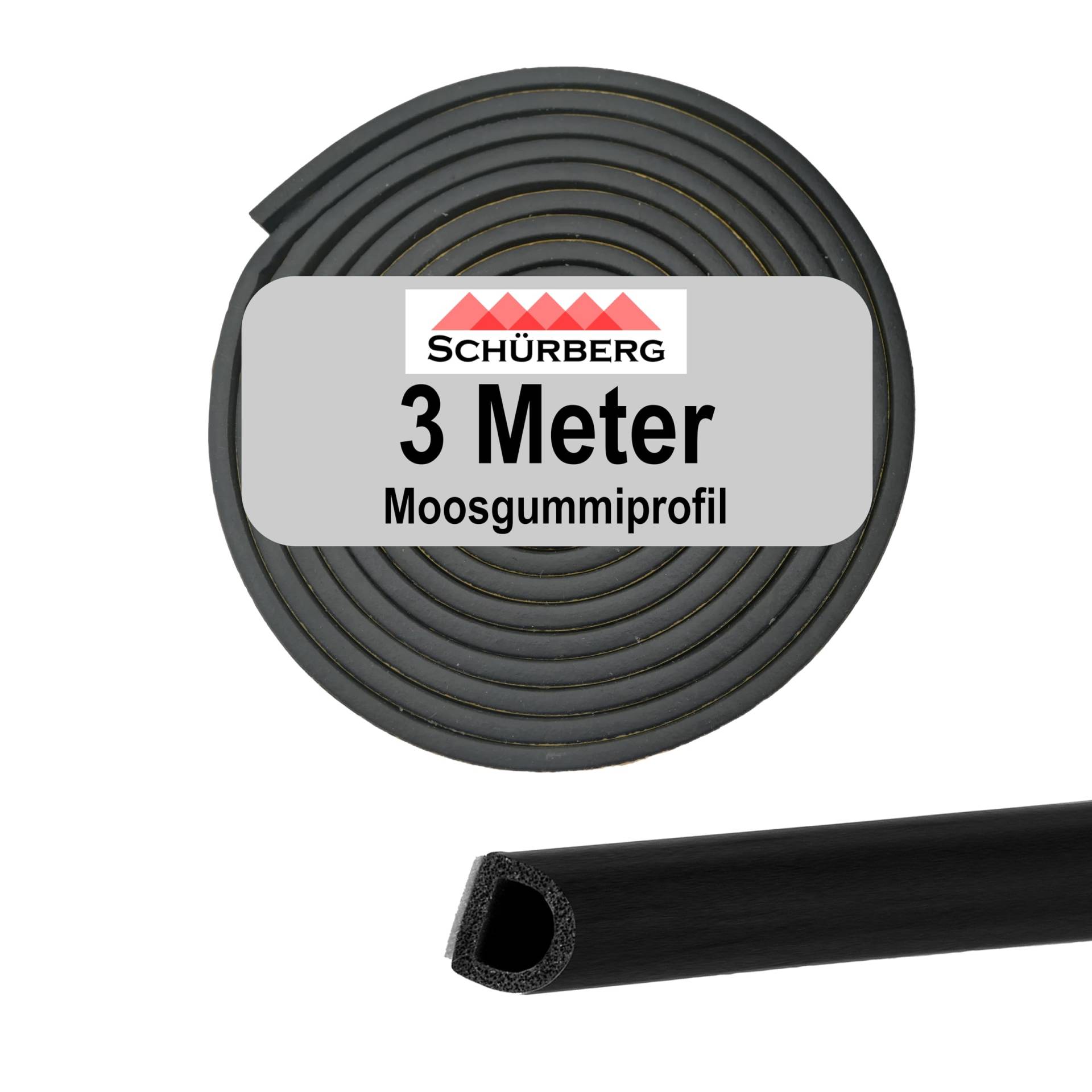 3 Meter Moosgummi Dichtung Rund - 12x10mm Gummidichtung Dichtband selbstklebend - Universell verwendbar. Zur Schall- und Temperaturdämmung für Türen, Tore 3 Meter Moosgummi Dichtung Rund - 12x10mm Gummidichtung Dichtband selbstklebend - Universell verwendbar. Zur Schall- und Temperaturdämmung für Türen, Tore von Schürberg