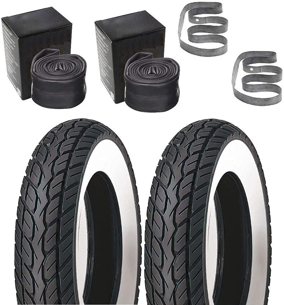 Scooter-ProSports Weißwand Reifen Satz Schlauch Felgenband 100/100 R2.75 für Zündapp Hercules Kreidler von Scooter-ProSports