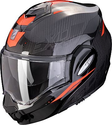 Scorpion EXO-Tech Evo Carbon Rover, Modularhelm - Schwarz/Rot - XL von Scorpion