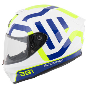 Scorpion Exo-391 Arok Integralhelm Weiss Blau Neon Gelb von Scorpion