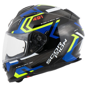 Scorpion Exo-491 Spin Integralhelm Schwarz Blau Neon Gelb von Scorpion