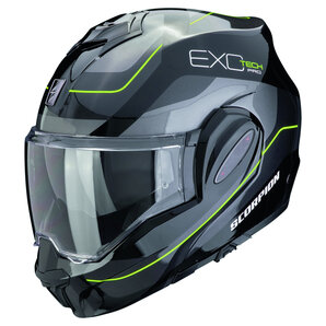 Scorpion Exo-Tech Evo Pro Commuta Klapphelm Schwarz Silber Gelb von Scorpion