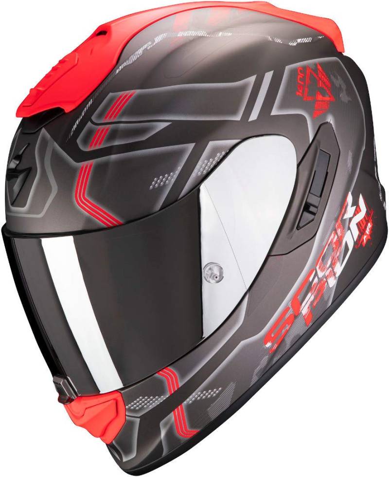 Scorpion Herren EXO-1400 AIR SPATIUM Matt Silver-Red XXL Motorcycle Helmets von Scorpion