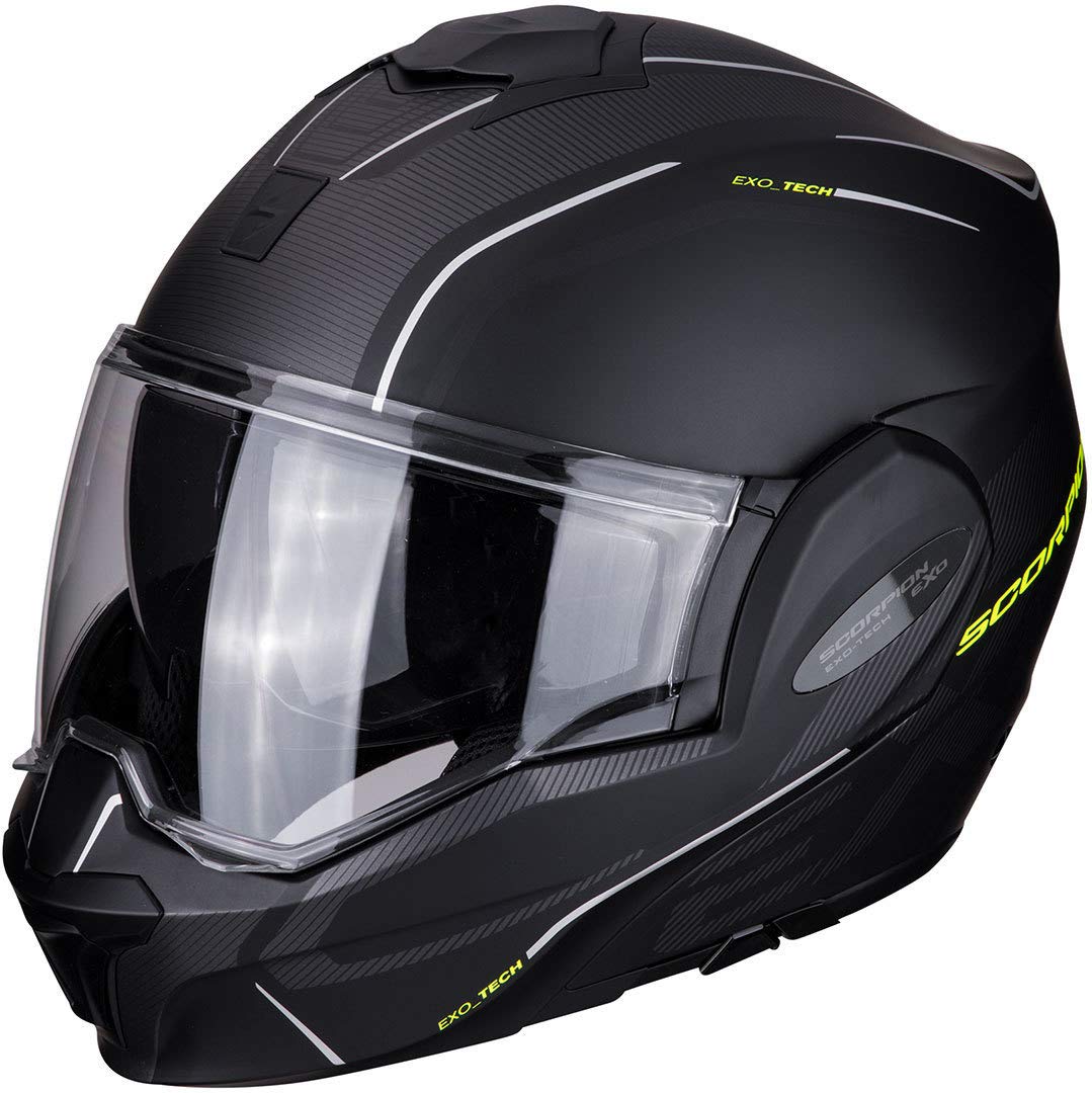 Scorpion Herren EXO-TECH TIME Off Matt Black-Neon Yellow XL Motorcycle Helmets von Scorpion