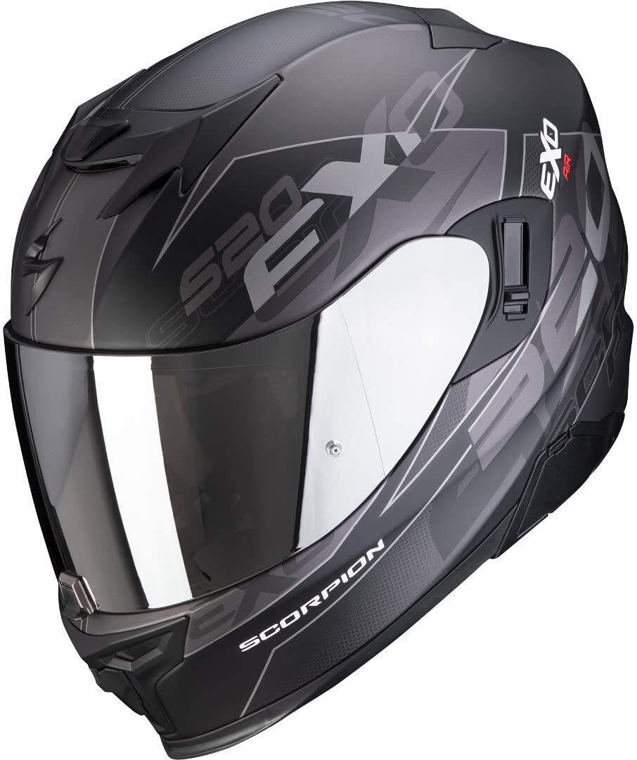 Scorpion Herren Exo-520 Air Cover Matt zwart-zilver Motorcycle Helmets, EXO-520 AIR COVER Matt black-Silver L, L EU von Scorpion
