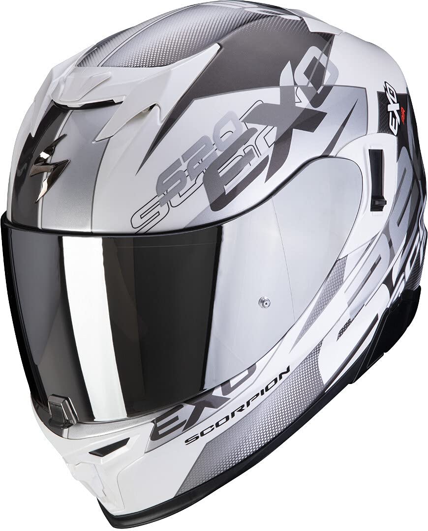 Scorpion Herren Exo-520 Air Cover wit-zilver Motorcycle Helmets, EXO-520 AIR COVER White-Silver M, M EU von Scorpion