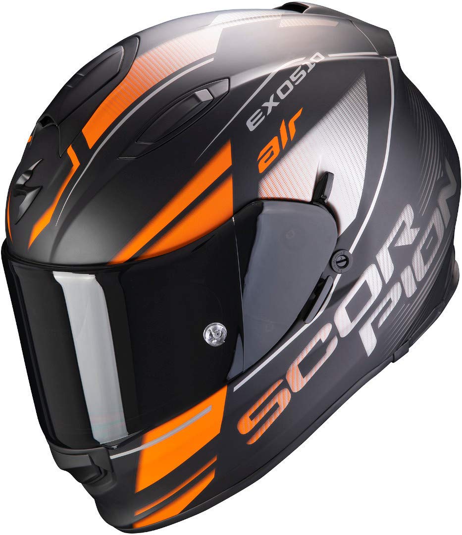 Scorpion Herren NC Motorrad Helm, Schwarz/Orange/Grau, XS von Scorpion