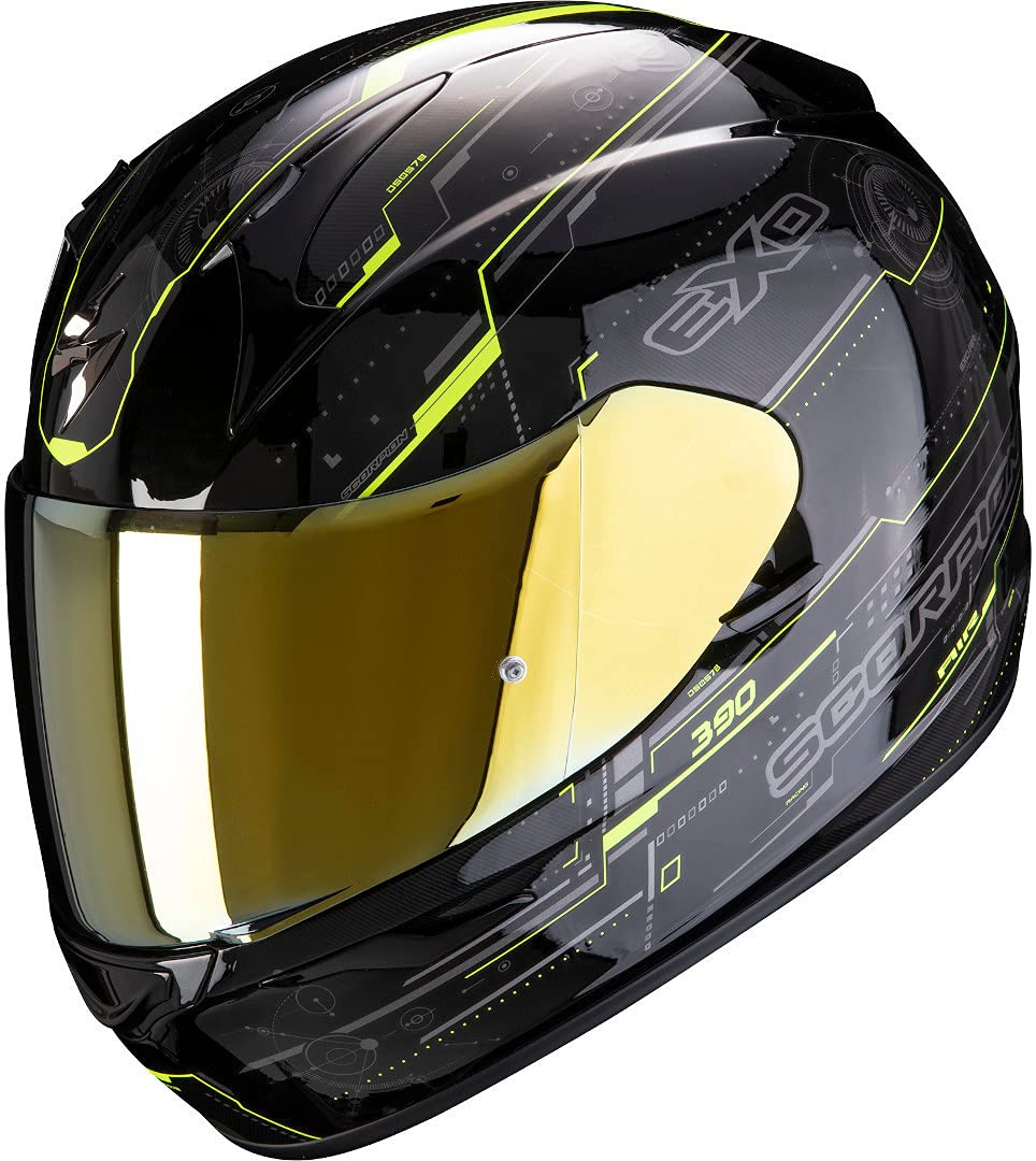 Scorpion Motorradhelm EXO-390 BEAT Black-Neon Yellow, Schwarz/Gelb, XL, 39-305-141-06 von Scorpion