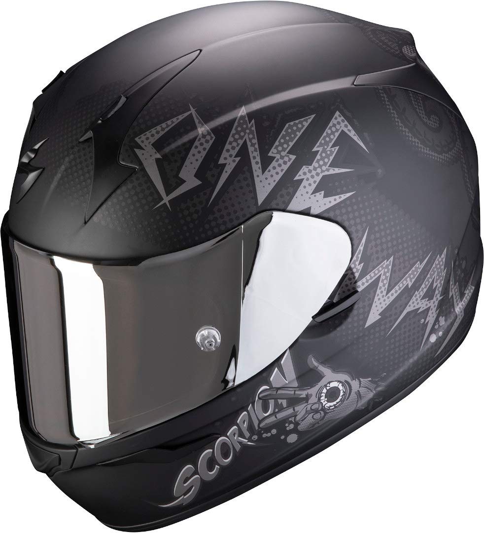 Scorpion Motorradhelm EXO-390 ONEWAY Matt Black-Silver, Schwarz/Grau, XS von Scorpion