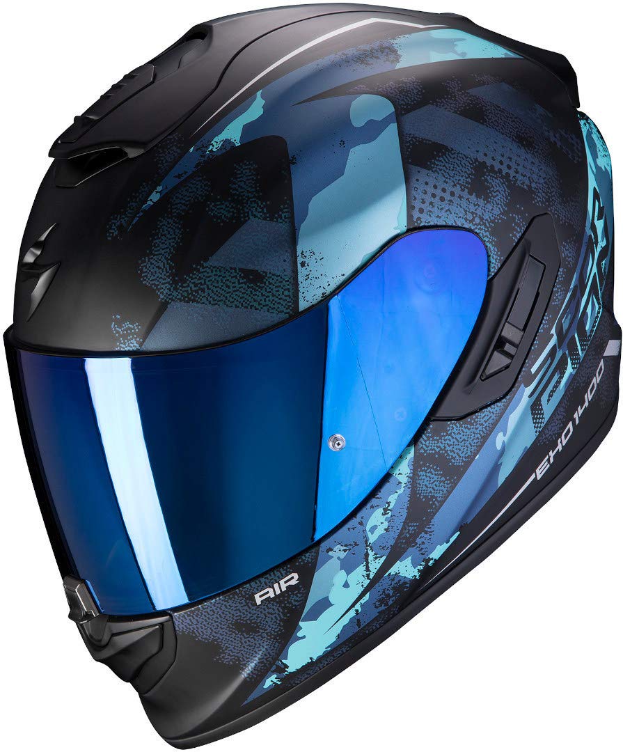 Scorpion Unisex – Erwachsene NC Motorrad Helm, Schwarz/Blau, XS von Scorpion