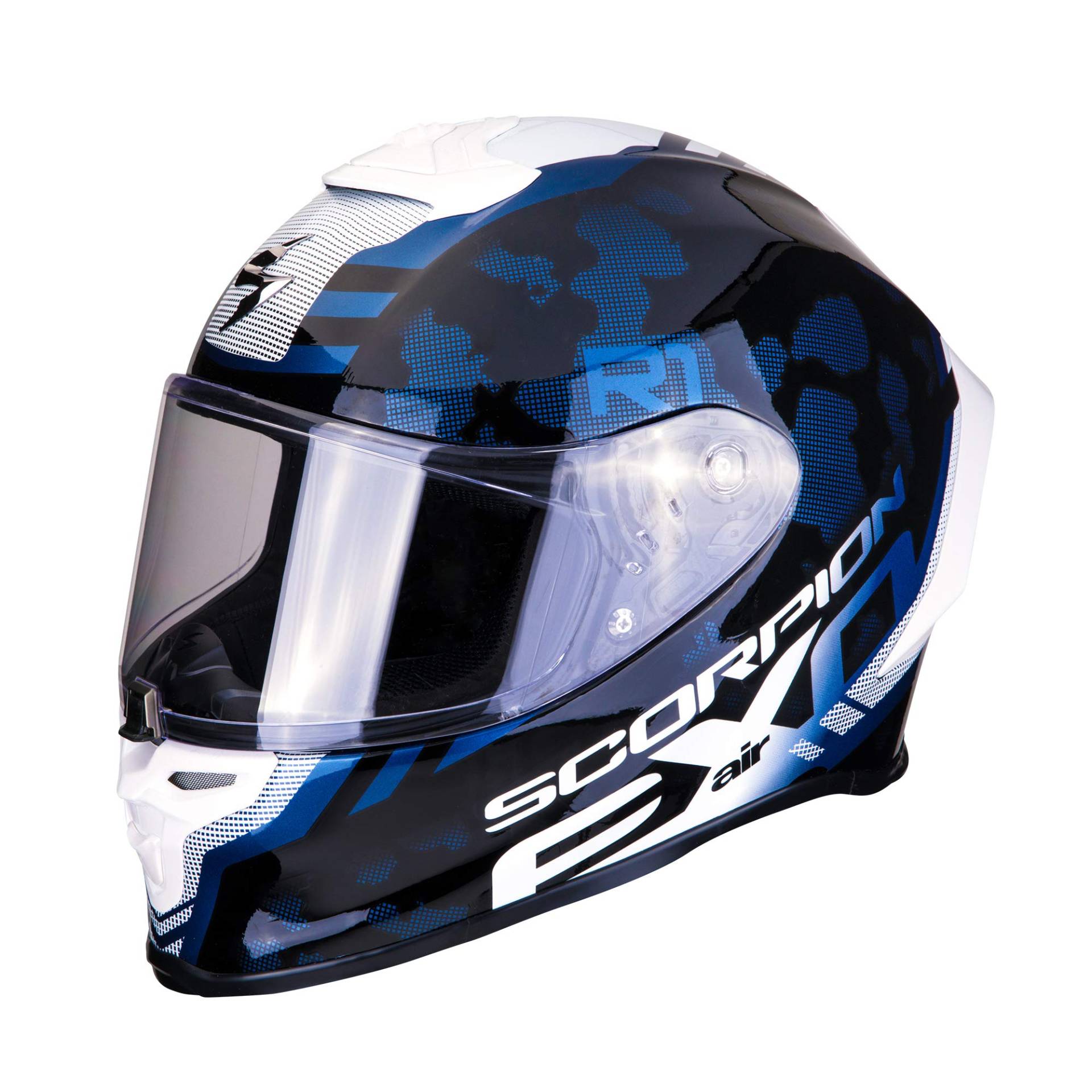 Scorpion Unisex – Erwachsene NC Motorrad Helm, Schwarz/Blau/Weiss, XL von Scorpion