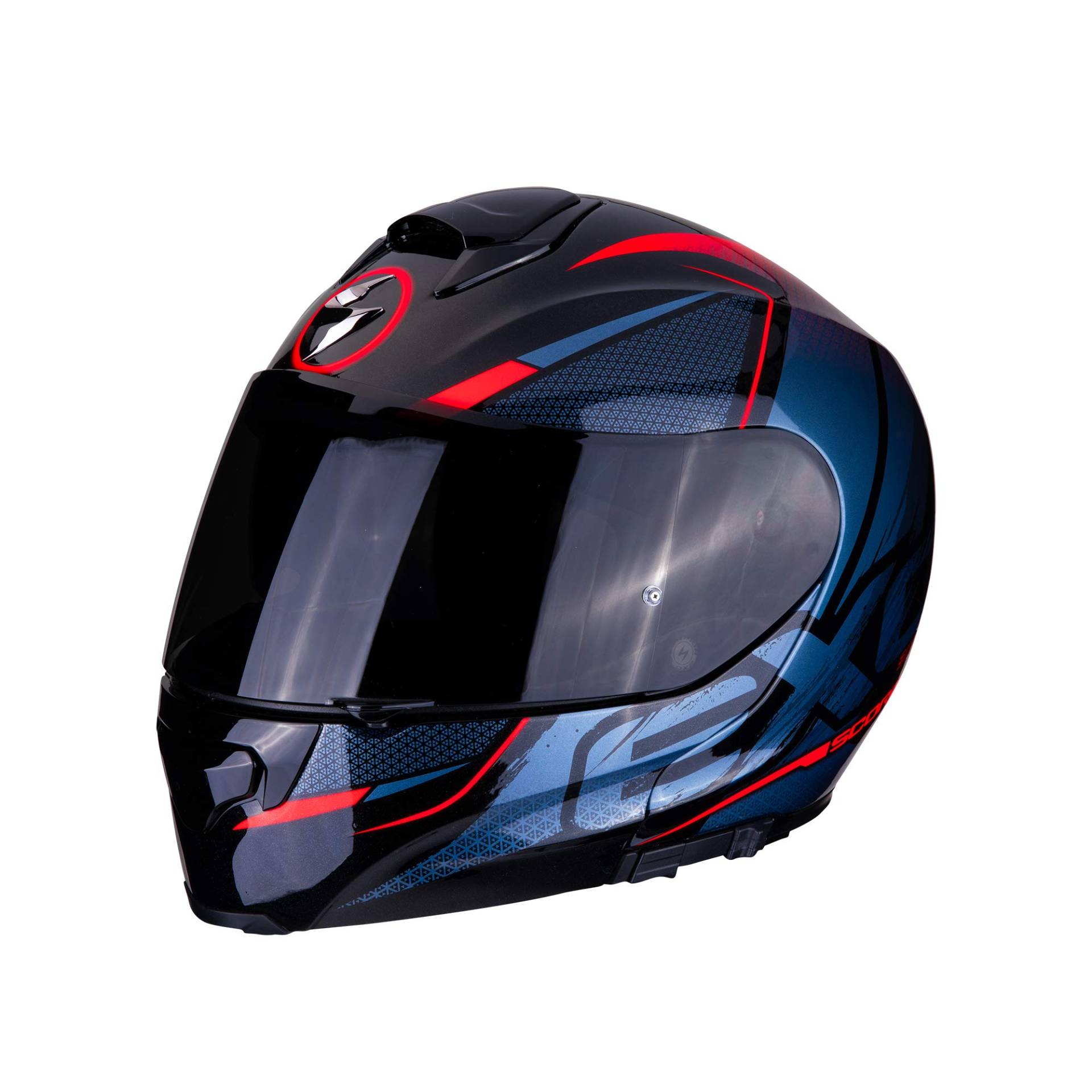 Scorpion Unisex – Erwachsene NC Motorrad Helm, Schwarz/Rot/Blau, S von Scorpion