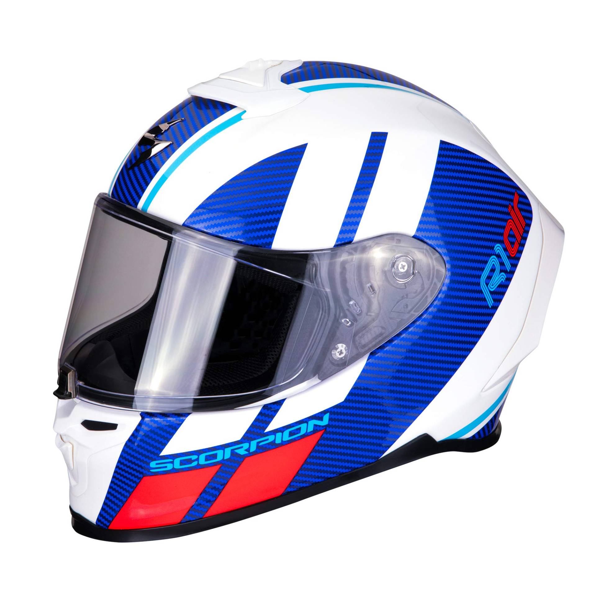 Scorpion Unisex – Erwachsene NC Motorrad Helm, Weiss/Blau/Rot, XS von Scorpion