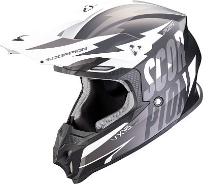 Scorpion VX-16 Evo Air Slanter, Motocrosshelm - Matt Schwarz/Silber - L von Scorpion