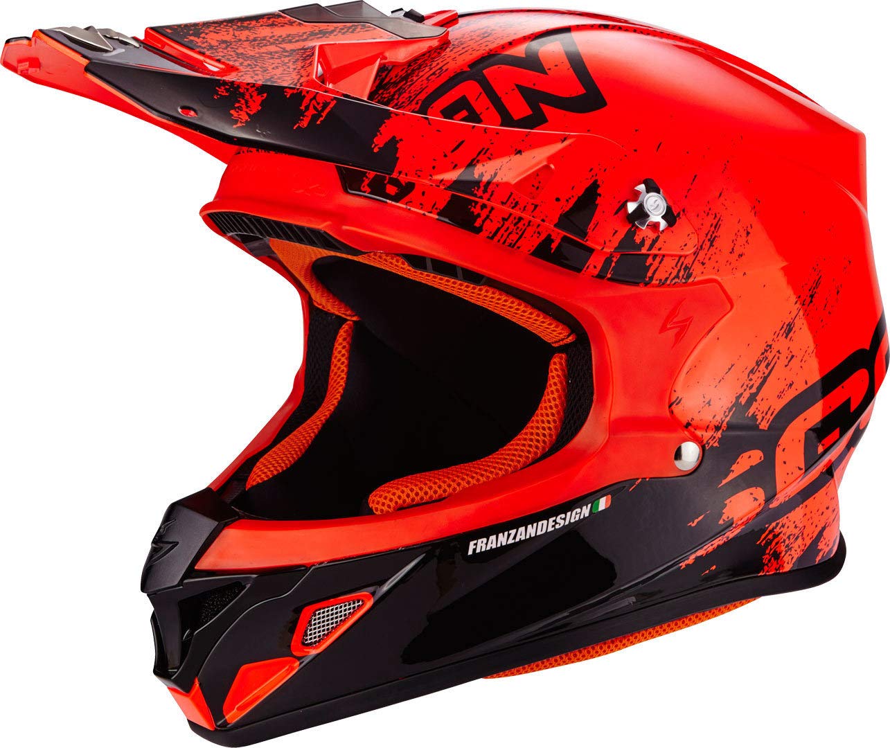 Scorpion VX-21 Air Mudirt Erwachsener Motorradhelm, Neon/Rot, Größe Mittel von Scorpion