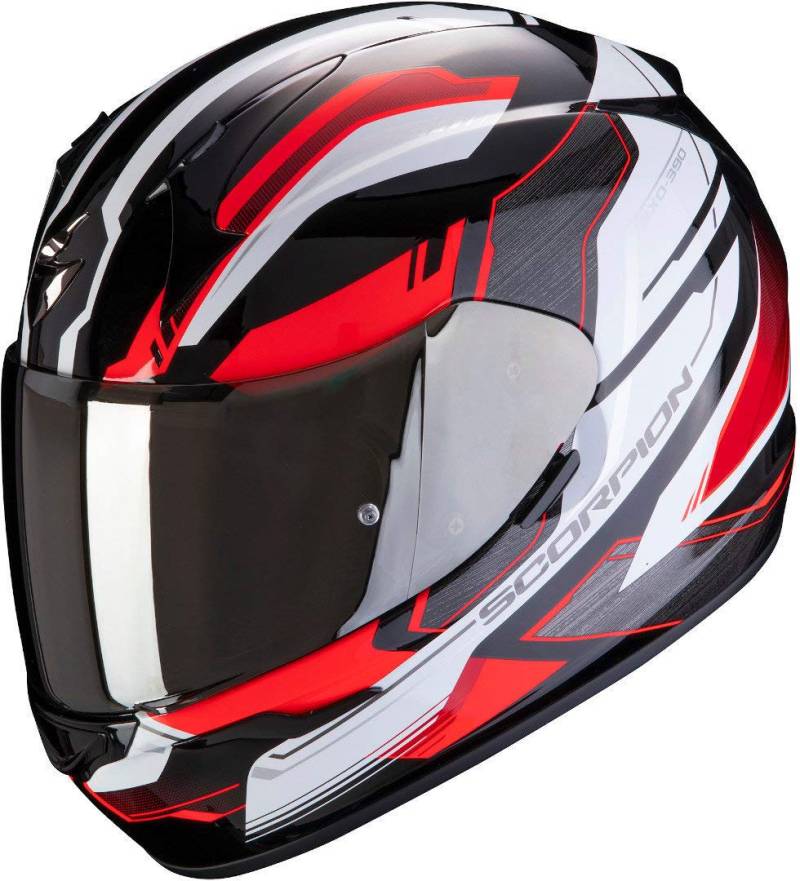Scorpion Motorradhelm EXO-390 BOOST Black-White-Red, Schwarz/Weiss/Rot, L von ScorpionEXO