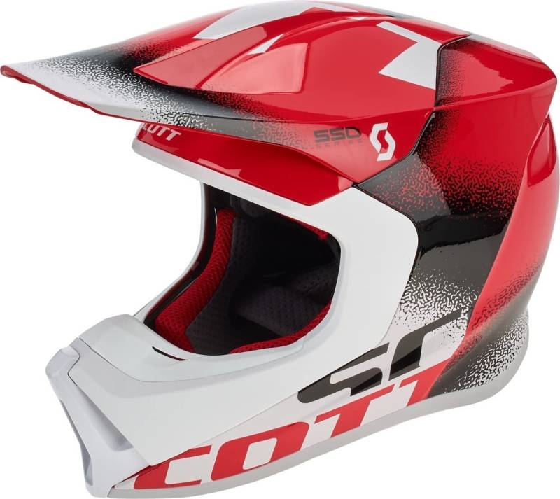 Scott 550 Noise MX Enduro Motorrad Helm rot/weiß 2022: Größe: L (59-60cm) von Scott