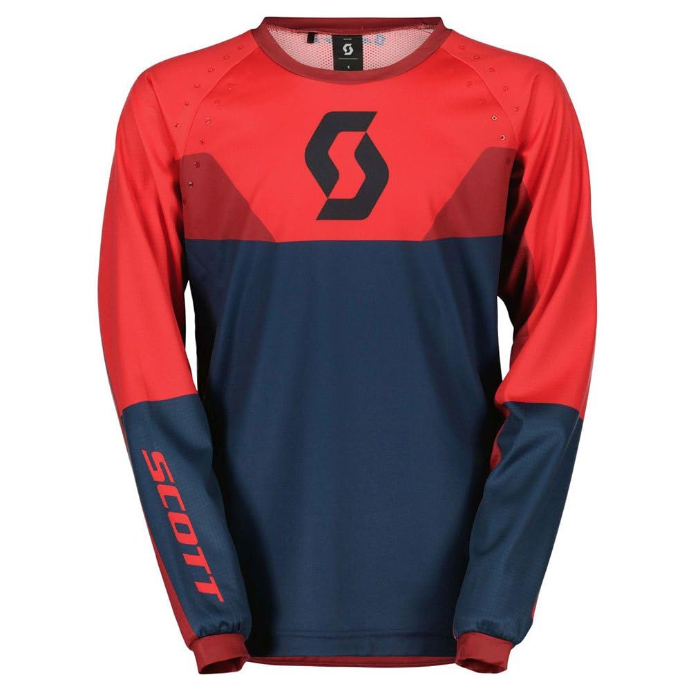 Scott Evo Track Kinder MX Motocross Jersey/DH Fahrrad Trikot blau/rot 2025: Größe: XL (164) von Scott