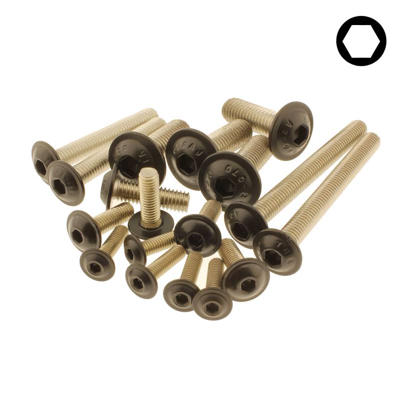 Screws4Bikes | 10x M5x16 | Linsenkopfschrauben mit Flansch | schwarz matt | Edelstahl V2A | ISO 7380-2 mit Innensechskant von Screws4Bikes