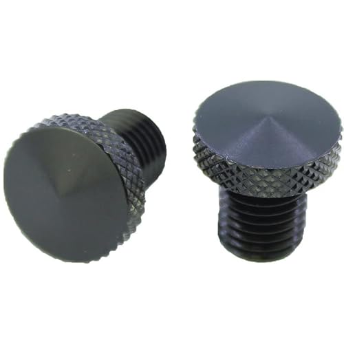 Screws4Bikes | 2x Motorrad Spiegel Abdeckung 2x M10x1,25 | Alu | Verschluss Blindstopfen Stopfen | schwarz von Screws4Bikes