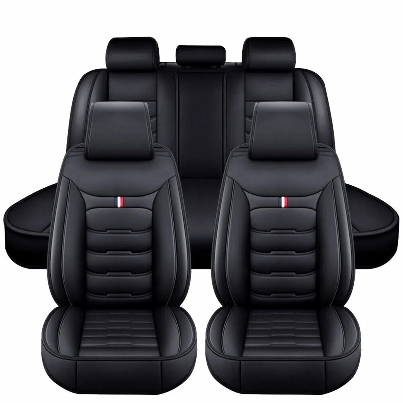 SePkus Full Set Auto Sitzbezüge für Citroen C5 Aircross 2018-2024, Wasserdichtes Verschleißfestes PU-Leder, 5 Stück Autositzbezüge Komplett-Set, Schwarz von SePkus