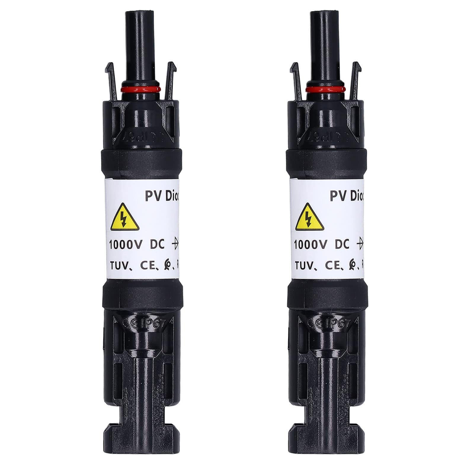 2 Stück 20A PV Solardioden Steckverbinder, DC PV Sperrdiode Steckverbinderteile mit Eingebauter Anti-Rückfluss-Diode, IP67 Wasserdicht von Seailka