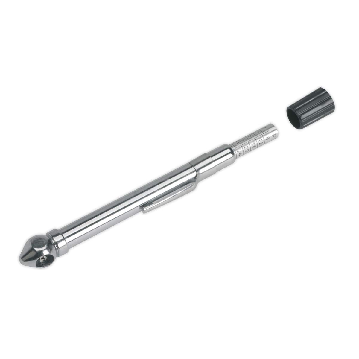 Sealey tstpg9 Reifendruckprüfer mit Pocket Clip, 6–50 PSI, Silber Sealey tstpg9 Reifendruckprüfer mit Pocket Clip, 6–50 PSI, Silber von Sealey