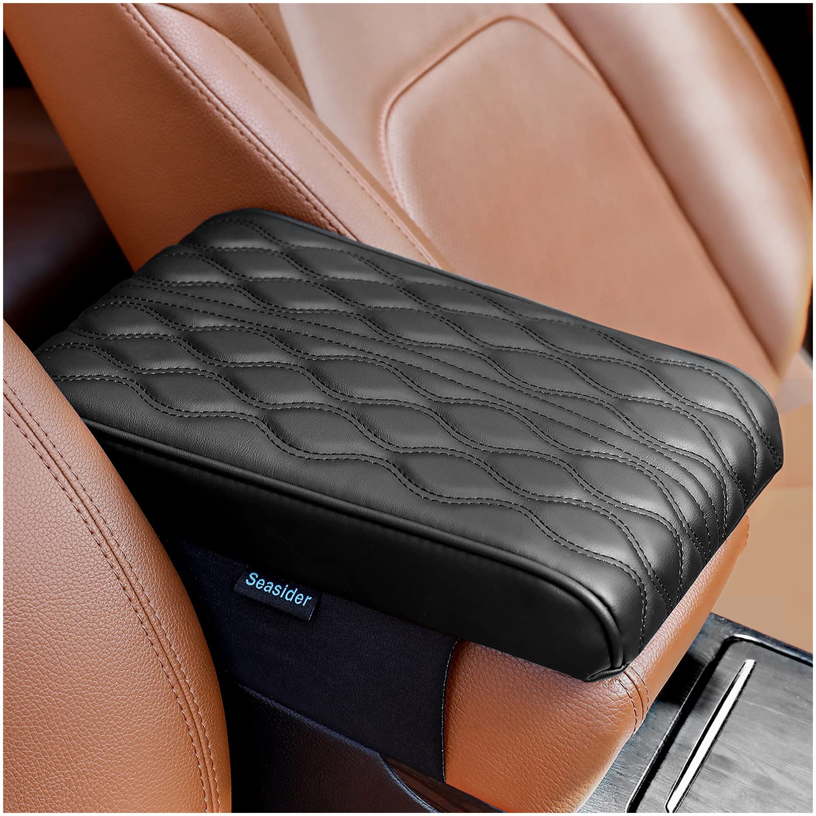 Seasider Auto Mittelkonsole Armlehne Abdeckung Memory Foam Armlehne Pad & Schwarz Leder Auto Ellbogen Kissen & Wasserdicht Mittelkonsole Protector & Auto Handauflage Kissen für SUV/LKW/Fahrzeug Seasider Auto Mittelkonsole Armlehne Abdeckung Memory Foam Armlehne Pad & Schwarz Leder Auto Ellbogen Kissen & Wasserdicht Mittelkonsole Protector & Auto Handauflage Kissen für SUV/LKW/Fahrzeug von Seasider