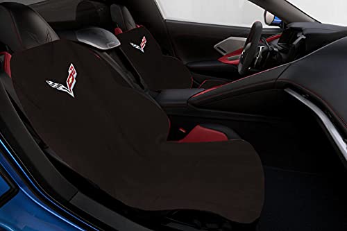 Seat Armour - Schwarze Handtuch-Sitzbezüge für Corvette C8 von Seat Armour