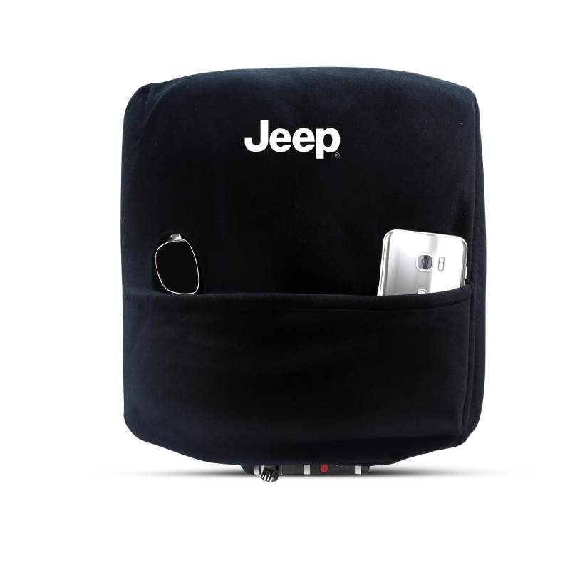 Sitz Armour Offizielles Lizenzprodukt passgenau Mittelkonsole COVER mit gesticktes Logo Select Wrangler Modelle – (schwarz) von Seat Armour