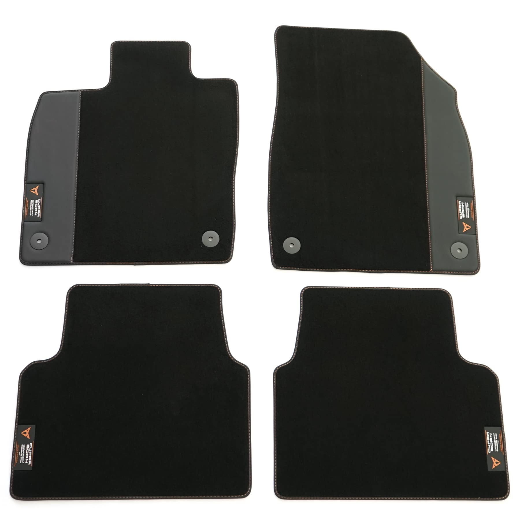 Seat 1EB863011ALOE Fußmatten Premium Textilfußmatten 4X Stoffmatten, schwarz/grau, mit Cupra Born Schriftzug von Seat