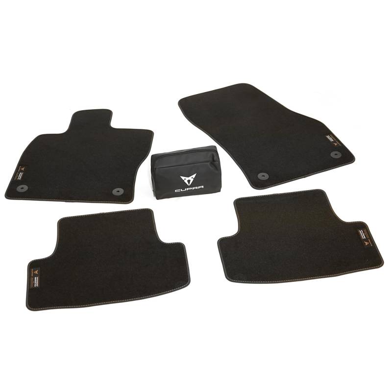 Seat 576087700J Fußmatten Premium Velours Textilfußmatten 4X Stoffmatten, mit Sicherheits-Kit, mit Cupra Logo von Seat