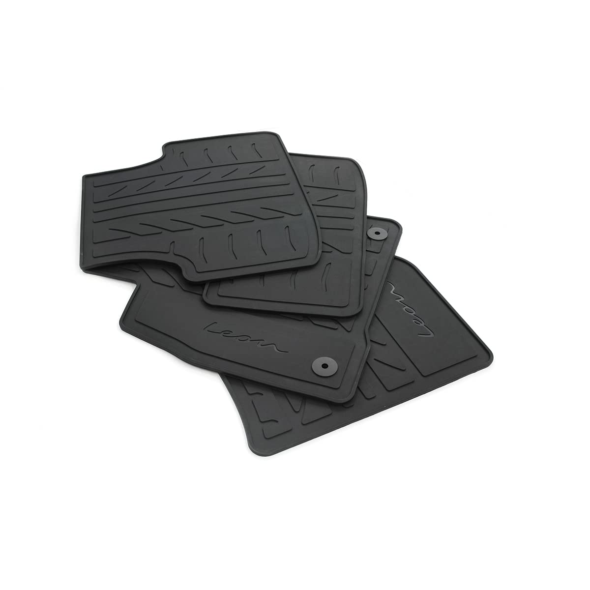 Seat 5FB061500X041 Gummi Fußmatten Allwettermatten 4X Gummimatten, mit Leon Schriftzug, Nicht für Mild-Hybrid/eTSI, Schwarz Seat 5FB061500X041 Gummi Fußmatten Allwettermatten 4X Gummimatten, mit Leon Schriftzug, Nicht für Mild-Hybrid/eTSI, Schwarz von Seat