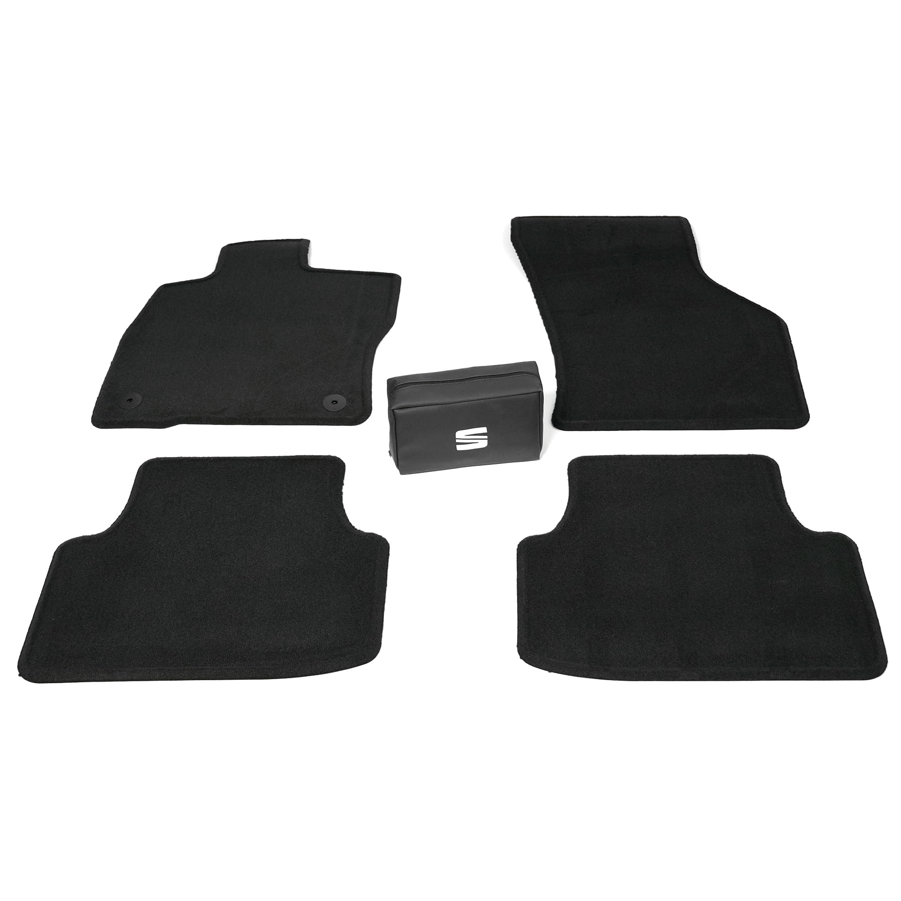 Seat 5FB093990F Fußmatten Velours Textilfußmatten 4X Stoffmatten, mit Sicherheits-Kit *** Nicht für Mild-Hybrid *** von Seat