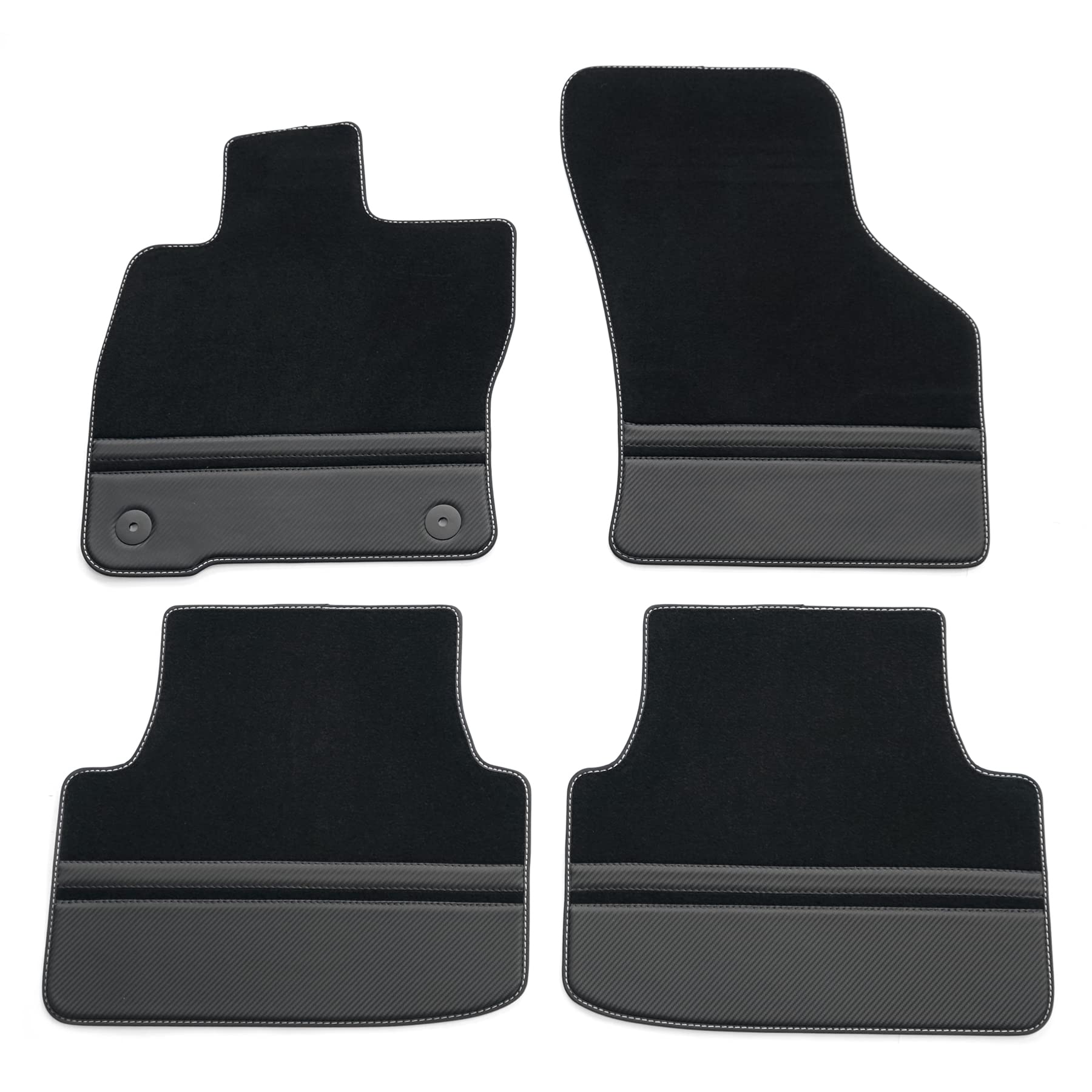 Seat 5FB863011GLOE Fußmatten Premium Velours Textilfußmatten 4X Stoffmatten, mit Carbon-Effekt von Seat