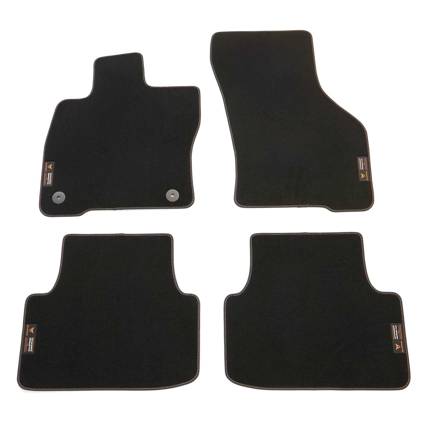 Seat 5FG863011LLOE Fußmatten Premium Velours Textilfußmatten 4X Stoffmatten, schwarz/Kupfer, mit Cupra Logo Seat 5FG863011LLOE Fußmatten Premium Velours Textilfußmatten 4X Stoffmatten, schwarz/Kupfer, mit Cupra Logo von Seat