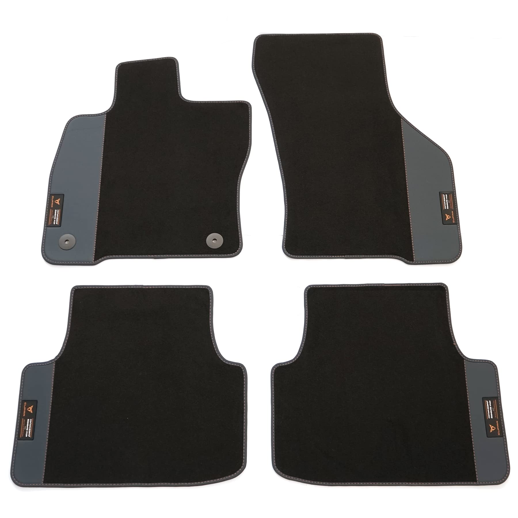 Seat 5FG863011NLOE Fußmatten Premium Velours Textilfußmatten 4X Stoffmatten, schwarz/blau, mit Cupra Logo von Seat