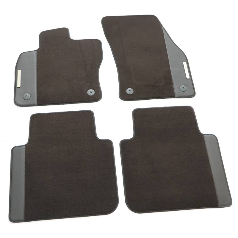 Seat 5FJ863011DLOE Premium Textil Fußmatten 4X Stoffmatten Velours Logo, braun, mit Tarraco Schriftzug von Seat