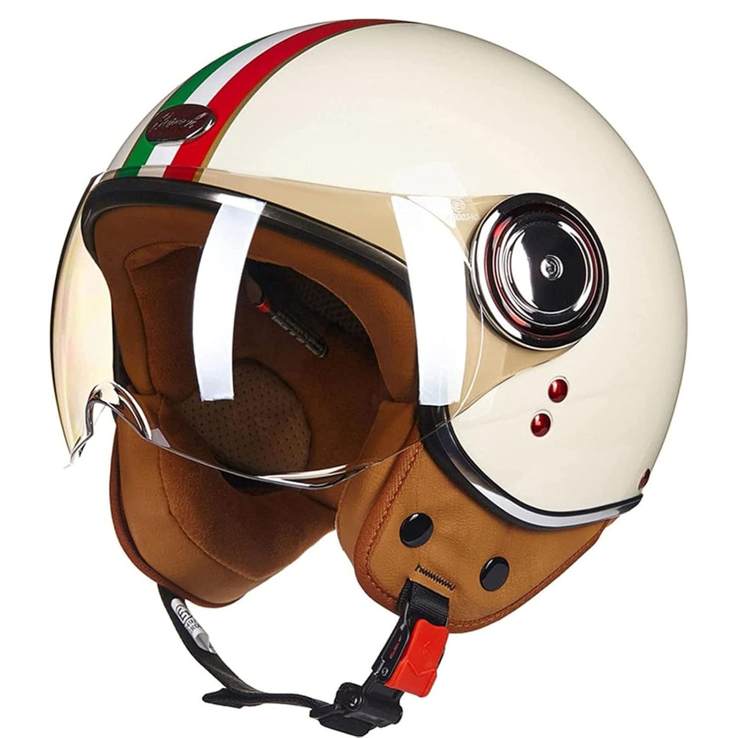 Sommer Vintage Motorrad Open Face Jethelme Scooter-Helm Vintage Roller Helm Damen Herren Retro Elektrischer Halbhelm mit Sonnenblende Jet-Helm für Cruiser Motobike ECE Approved 13,M Sommer Vintage Motorrad Open Face Jethelme Scooter-Helm Vintage Roller Helm Damen Herren Retro Elektrischer Halbhelm mit Sonnenblende Jet-Helm für Cruiser Motobike ECE Approved 13,M von Sebasty