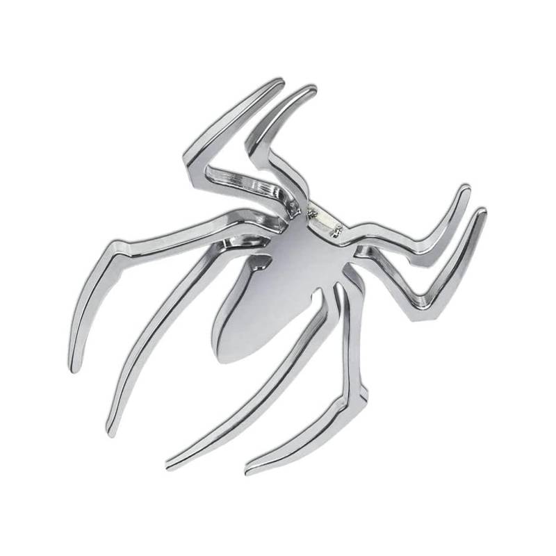 Spinnen Auto Emblem 3D Metall Badge Abzeichen Chrom Aufkleber für alle Automodelle (Silber) von Sedcar