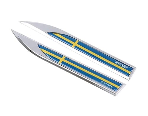 2 STK. Schweden Fahne Flagge Logo 3D Logo Aufkleber Emblem Auto Motorrad Boot WM von Sedcar