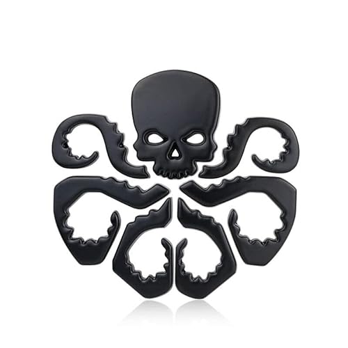 Auto Emblem- Hydra Totenkopf Skull Logo schwarz 3D Metall Motorrad Karosserie Tuning von Sedcar