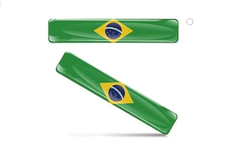 2X 3D Gel Aufkleber Brasilien Brasilia Flagge Brasil Flag Auto Stickers von Sedcar