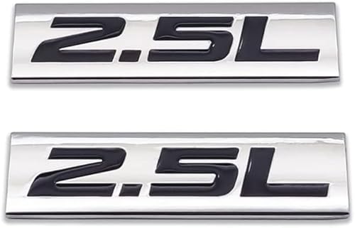 2X Metall Logo Car Emblem Premium 3D Badge Auto Pferde Zeichen Tür Aufkleber Kofferraum (2.5L,Silver Black) von Sedcar