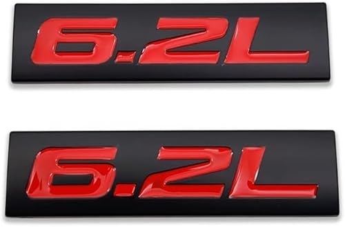 2X Metall Logo Car Emblem Premium 3D Badge Auto Pferde Zeichen Tür Aufkleber Kofferraum (6.2L,Black Red) von Sedcar