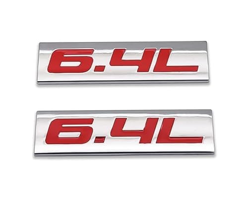 2X Metall Logo Car Emblem Premium 3D Badge Auto Pferde Zeichen Tür Aufkleber Kofferraum (6.4L,Silver Red) von Sedcar