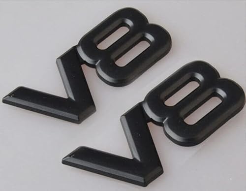 2pcs V8 Emblem aus Metall Aufkleber Auto Matt Schwarz in V8 3D Sticker Badge Car von Sedcar