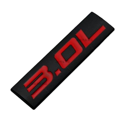 3.0L schwarz rot Emblem 3D Auto Aufkleber LKW Decals Badge Seite Emblem Kofferraum (3.0L schwarz rot) von Sedcar